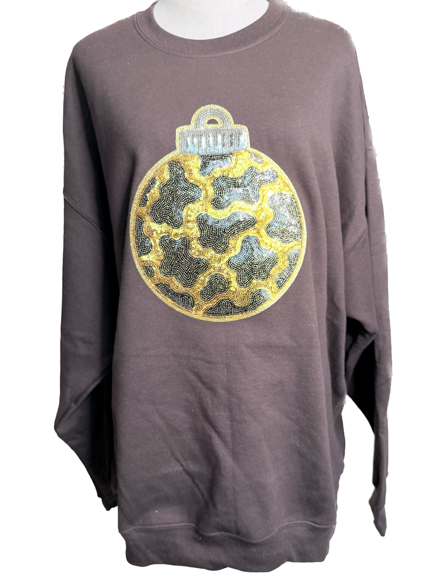 PREORDER Sequin Cheetah Ornament Brown Sweatshirt *Final Sale*