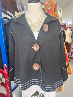 Paper Lace- Artsy Jacket with Big Buttons (Black)