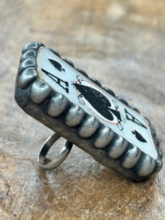 Art by Amy- Soldered Ace of Spades Ring