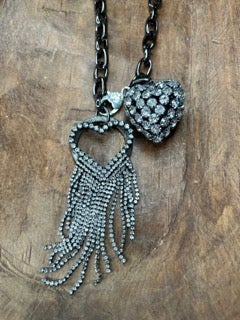 Art by Amy- Blingy Dangle Heart Necklace