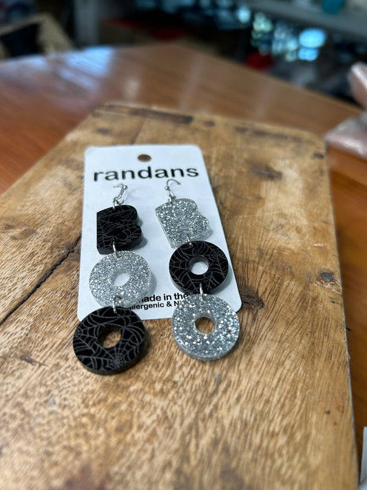 Acrylic Glitter Boo Earrings