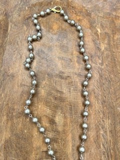 German Silver Multi-Colored Stone Necklace