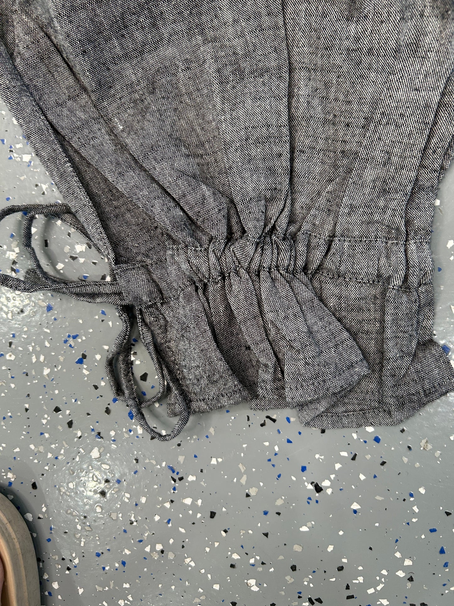 FINAL SALE Paper Lace- Wide Leg Ruffle Linen Pants Cotton