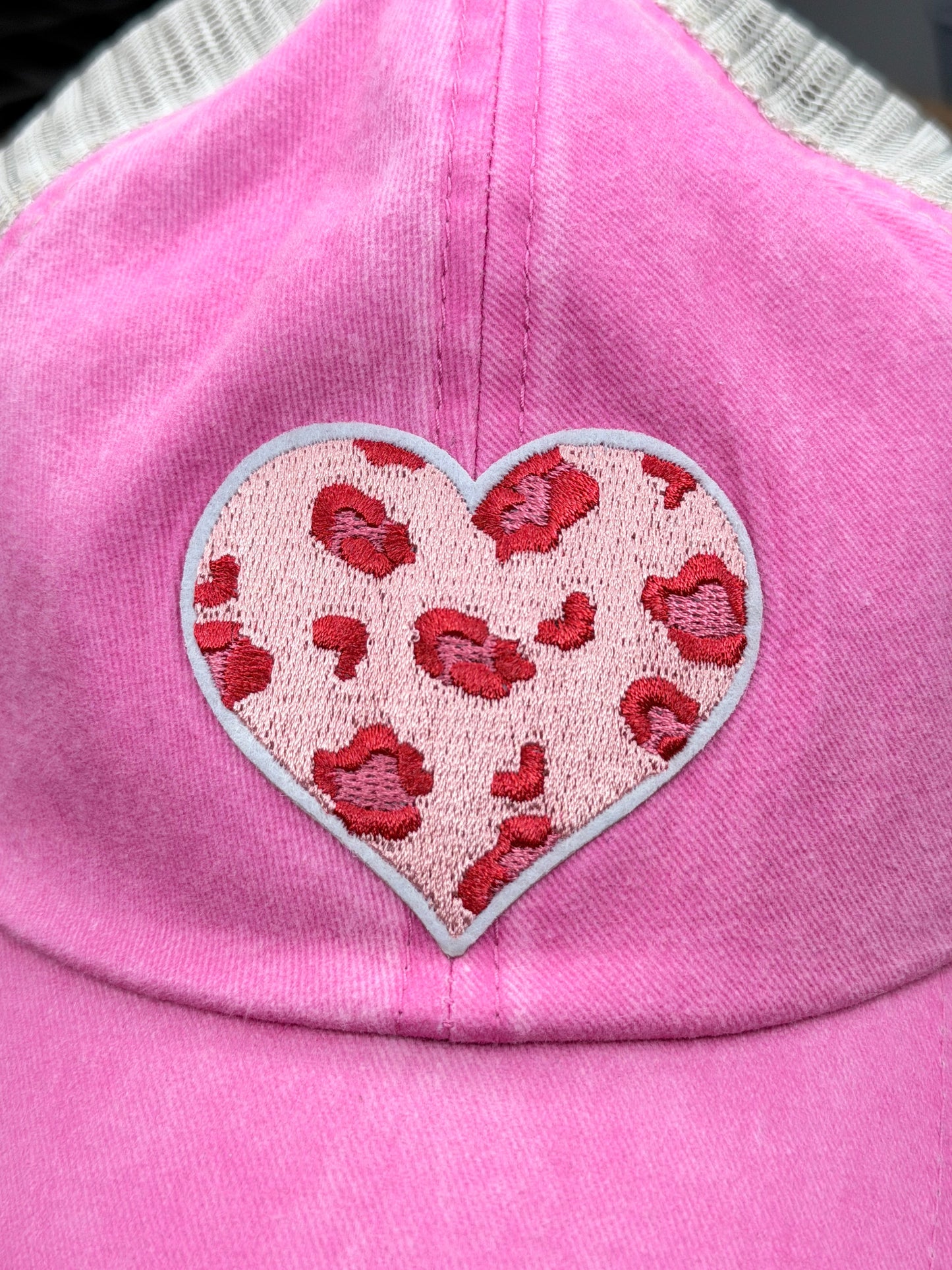 Red and Pink Leopard Heart Ball Cap - ERR ORIGINAL