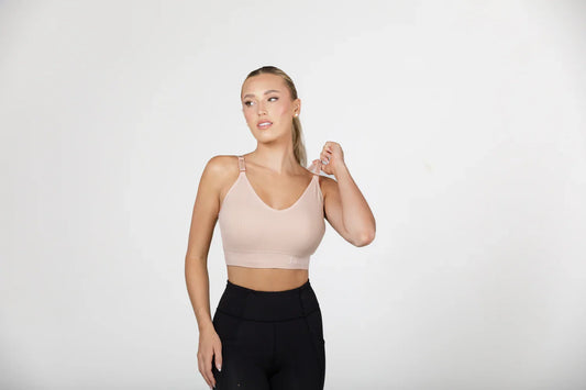 JadyK- Jules Ribbed Crochet Bralette (Nude)