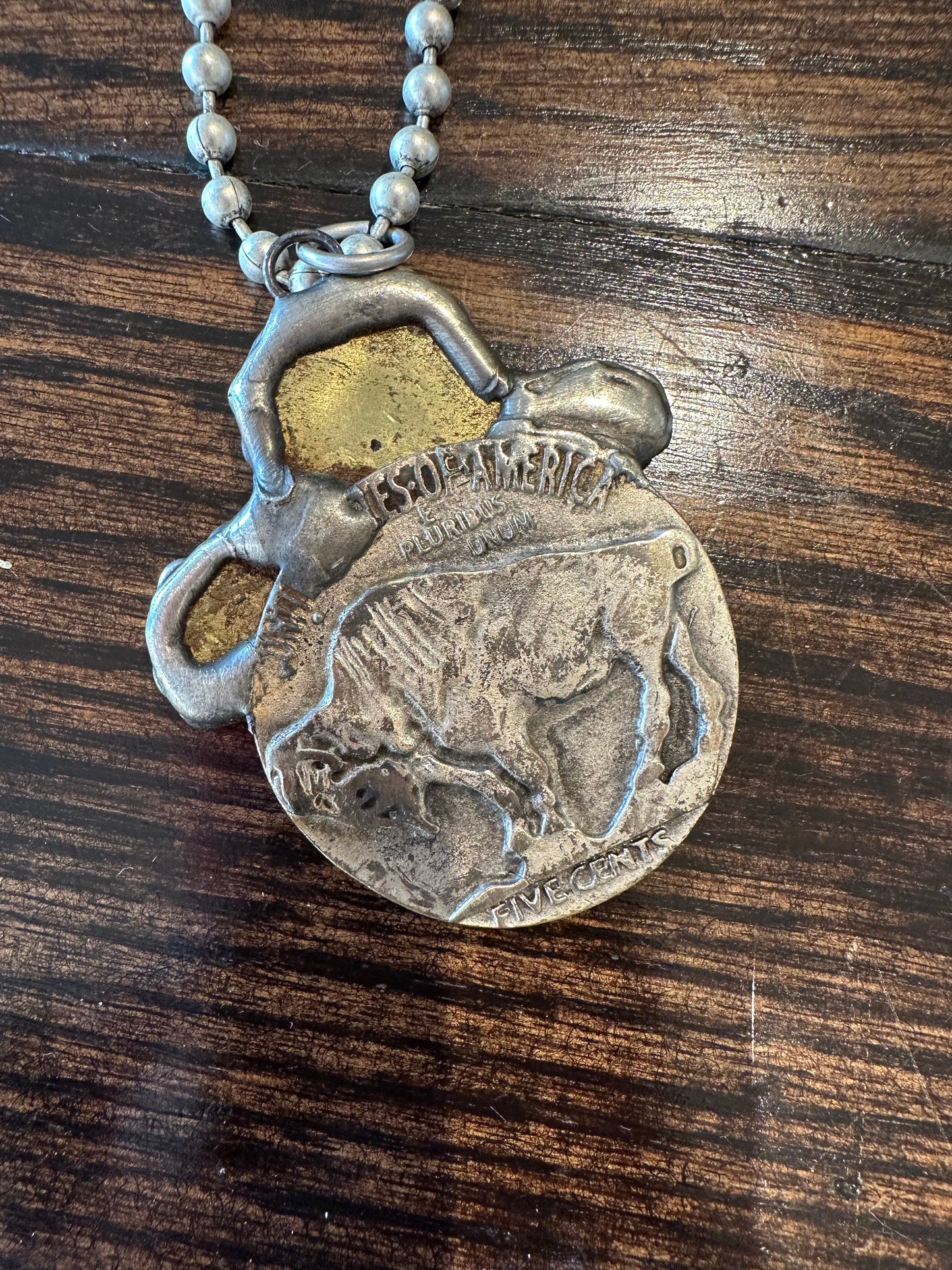 Art by Amy- Indian Buffalo Nickel Necklace (A)