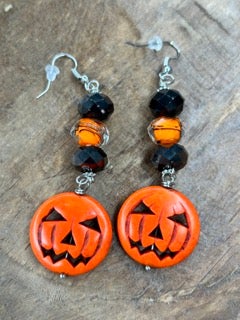 Art by Amy- Blingy Pumpkin Earrings