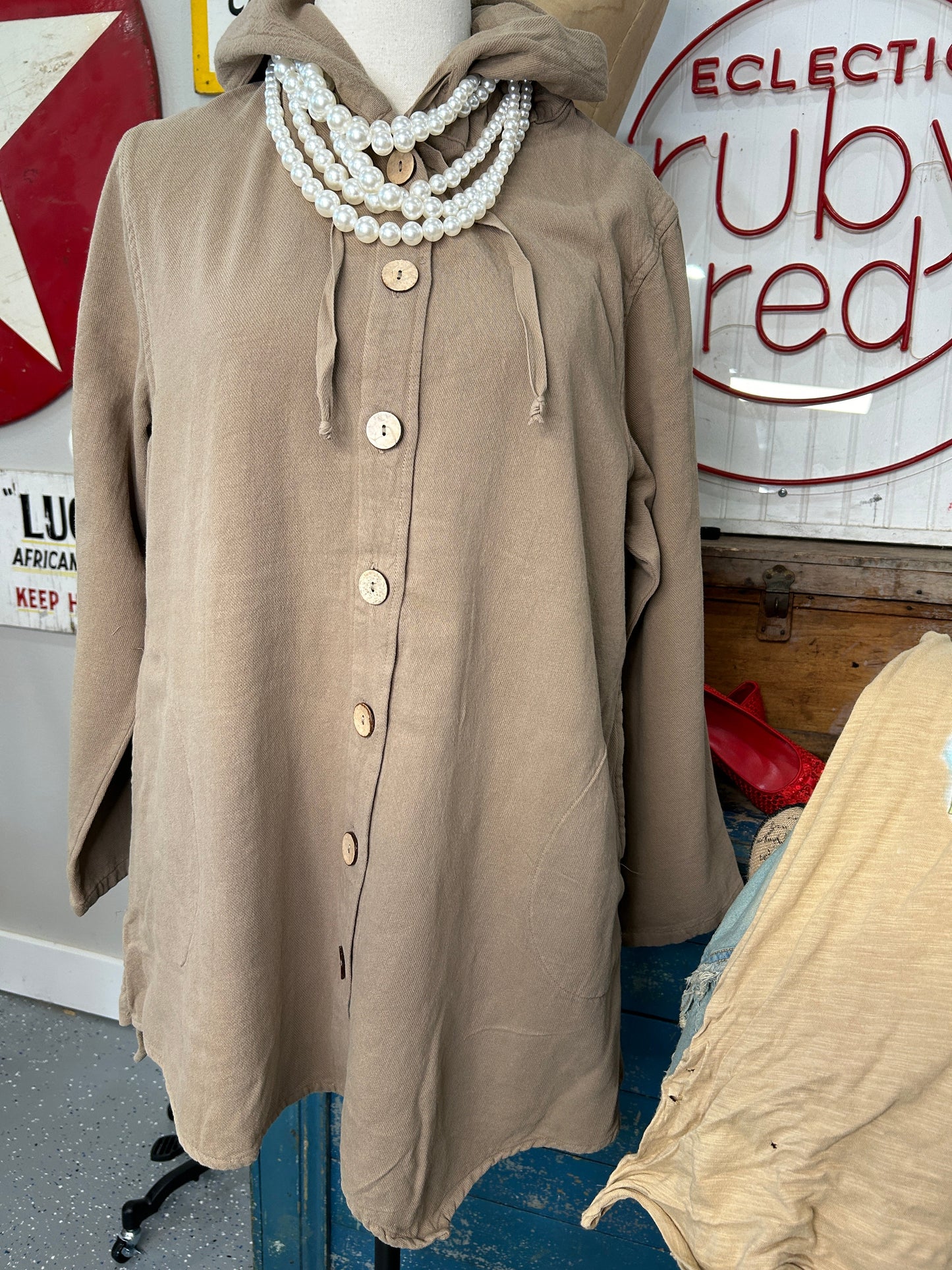 Button Up Hoodie (Walnut)