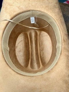 Camel Cowgirl Hat with Feathers