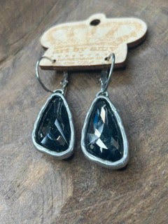 Art by Amy- Black Rhinestone Earrings