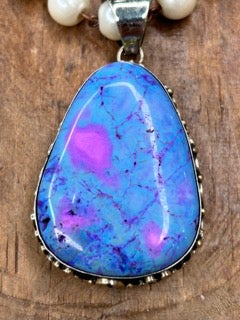 German Silver Mohave Purple Turquoise Necklace