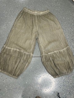 Paper Lace- Wide Leg Ruffled Pantaloon Pants (Natural)