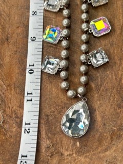 Rhinestone Crystal Charm Necklace