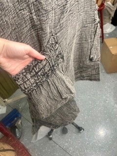 FINAL SALE Paper Lace- Vintage Washed Tunic with Button Sleeves (Stone/Earth)