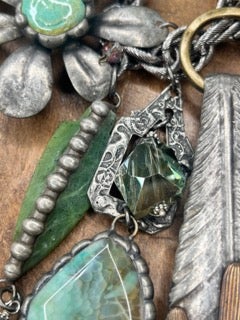 Art by Amy- Turquoise Chunky Charm Necklace