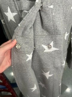 FINAL SALE Paper Lace- Long Sleeve Star Print Jacket (Grey)