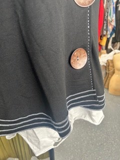 Paper Lace- Artsy Jacket with Big Buttons (Black)
