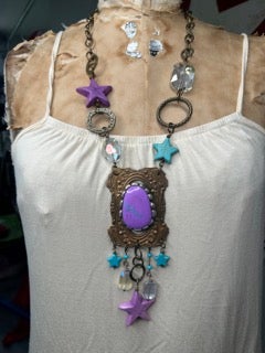 Art By Amy- Purple Turquoise Star Necklace