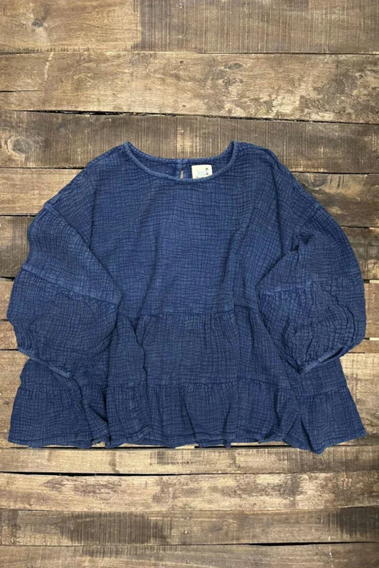 Jaded Gypsy- On The Rise Top (Vintage Navy)
