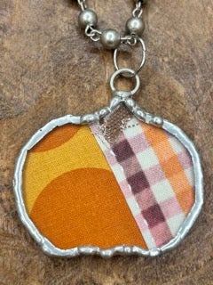 Soldered Quilted Pumpkin Necklace C