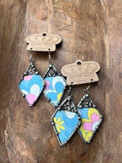 Art by Amy- Groovy Diamond Shaped Earrings