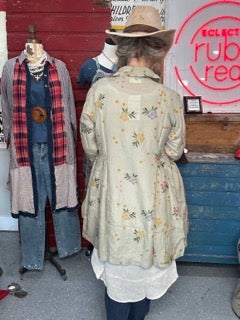 FINAL SALE Paper Lace- Flower Button Down Shirt (Natural)
