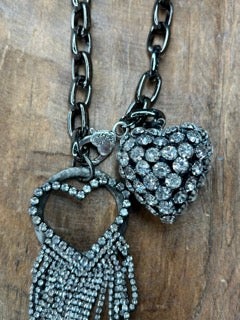 Art by Amy- Blingy Dangle Heart Necklace