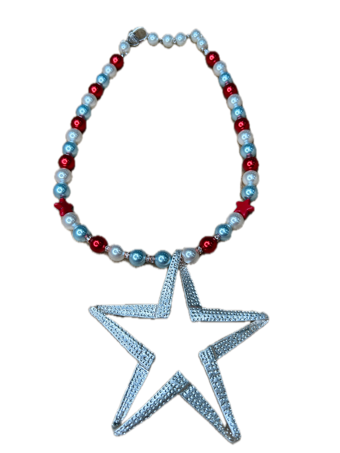 Star of the Show Necklace (Small Beads) (Eclectic Ruby Red Original)