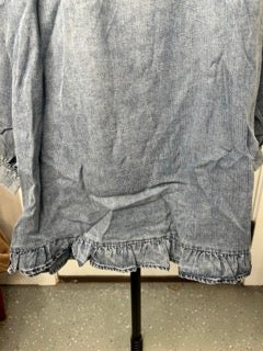 Easel- Washed Denim Ruffle Dress