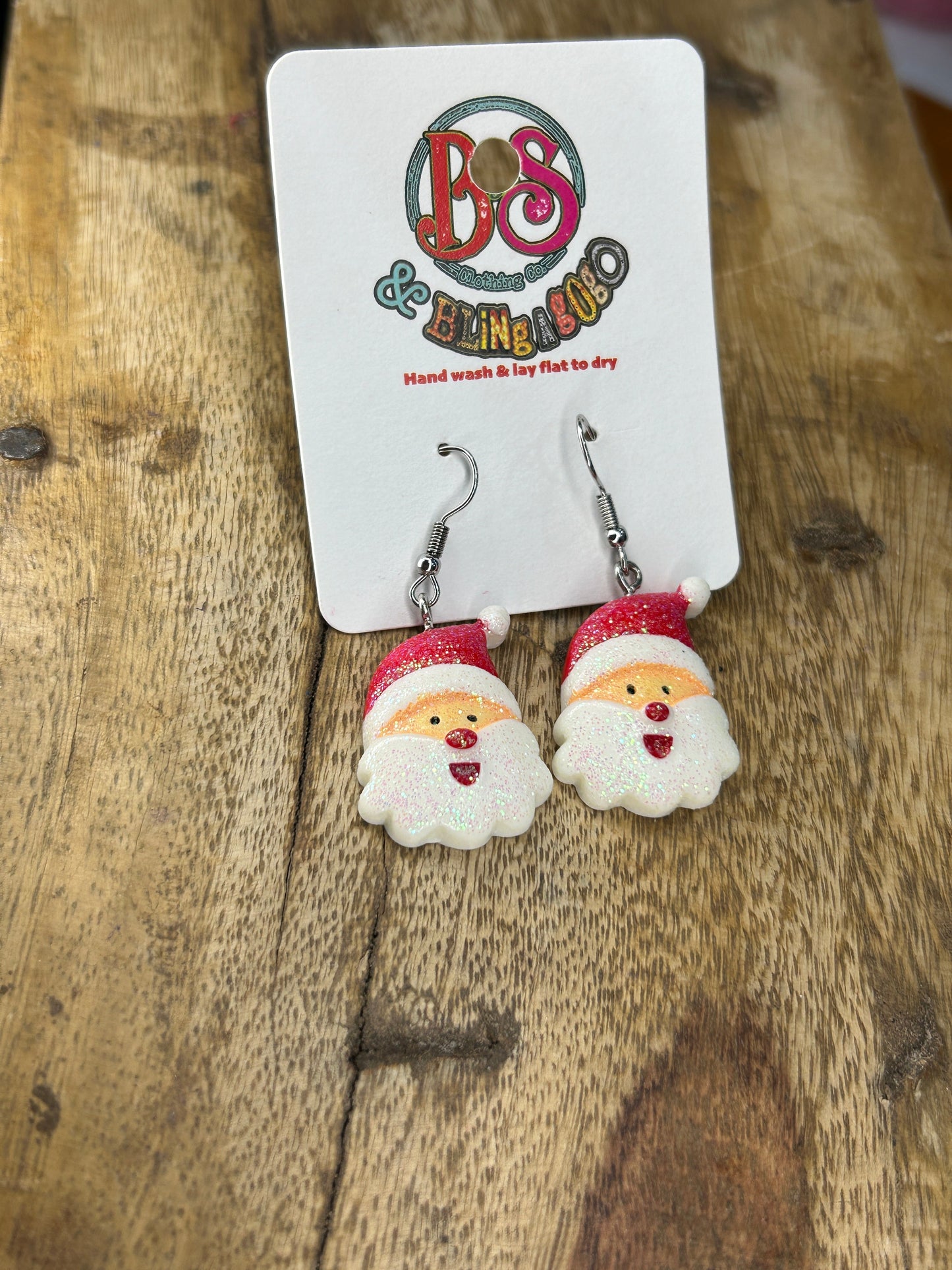 Sparkly Santa Earrings
