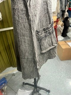FINAL SALE Paper Lace- Vintage Washed Tunic with Button Sleeves (Stone/Earth)