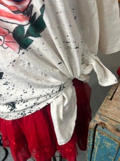 final sale Paper Lace- Long Sleeve US Flag T-Shirt