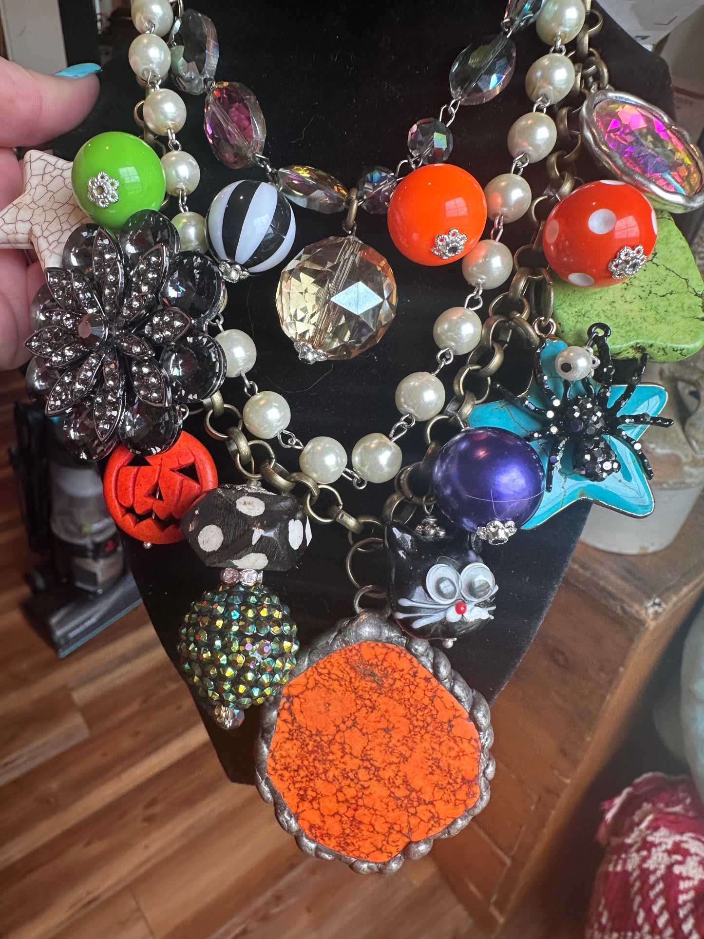 Layers of Fun Halloween/Fall Necklace an Err Original Made with Art By AmY Components