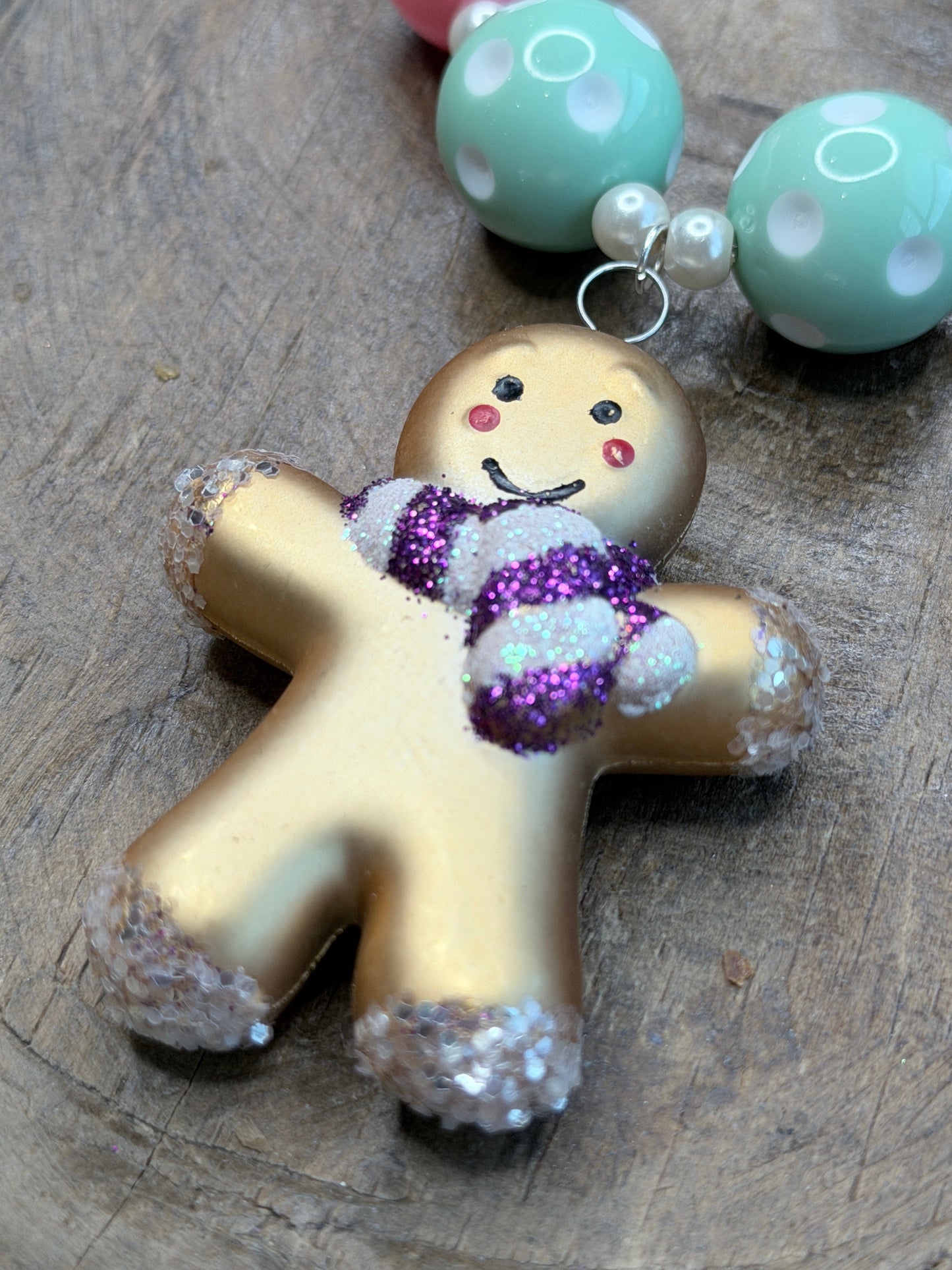 Pink, Purple, and Green Gingerbread Necklace - ERR Original