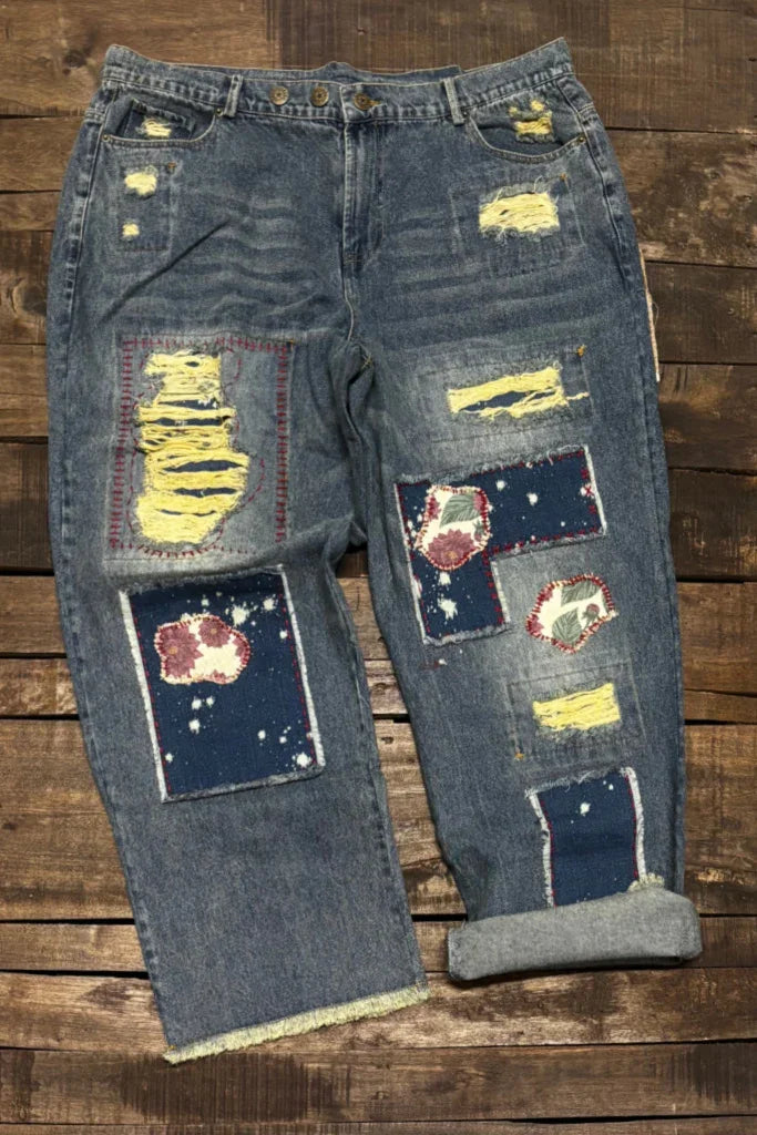 Jaded Gypsy- Garden Splatter Jeans *Final Sale*