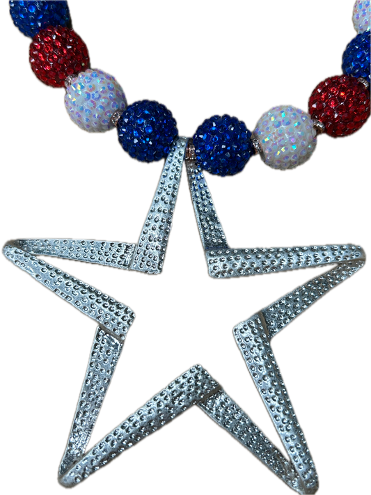 Star of the Show Necklace (Large Bubble Gum Beads) (Eclectic Ruby Red Original)