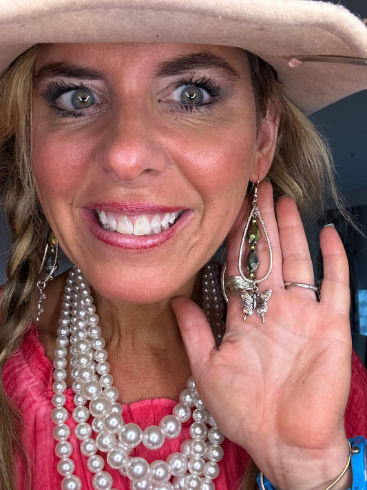 A Rare Bird- Butterfly Drop Earrings