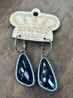 Art by Amy- Black Rhinestone Earrings