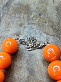Orange Beaded Bubble Necklace