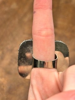 German Silver White Elephant Ring