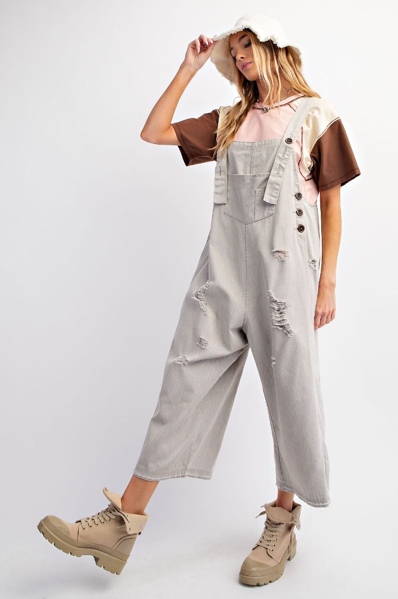 Easel- Washed Twill Overalls (Stone)