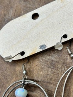 Rare Bird- Double Loop Silver and Orange Earrings