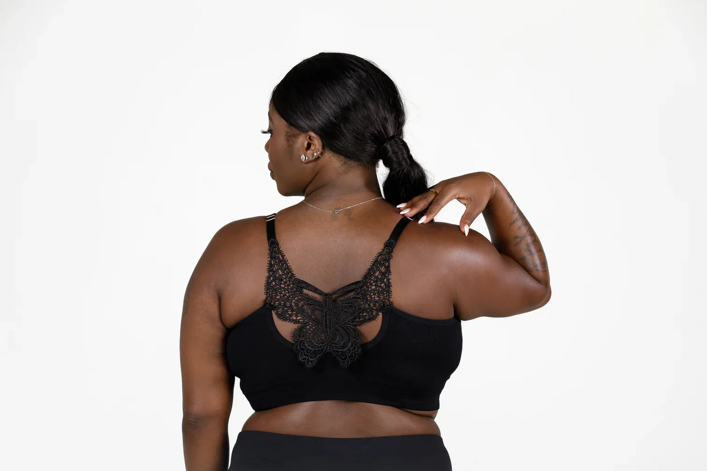 JadyK- Jules Ribbed Crochet Bralette (Black)