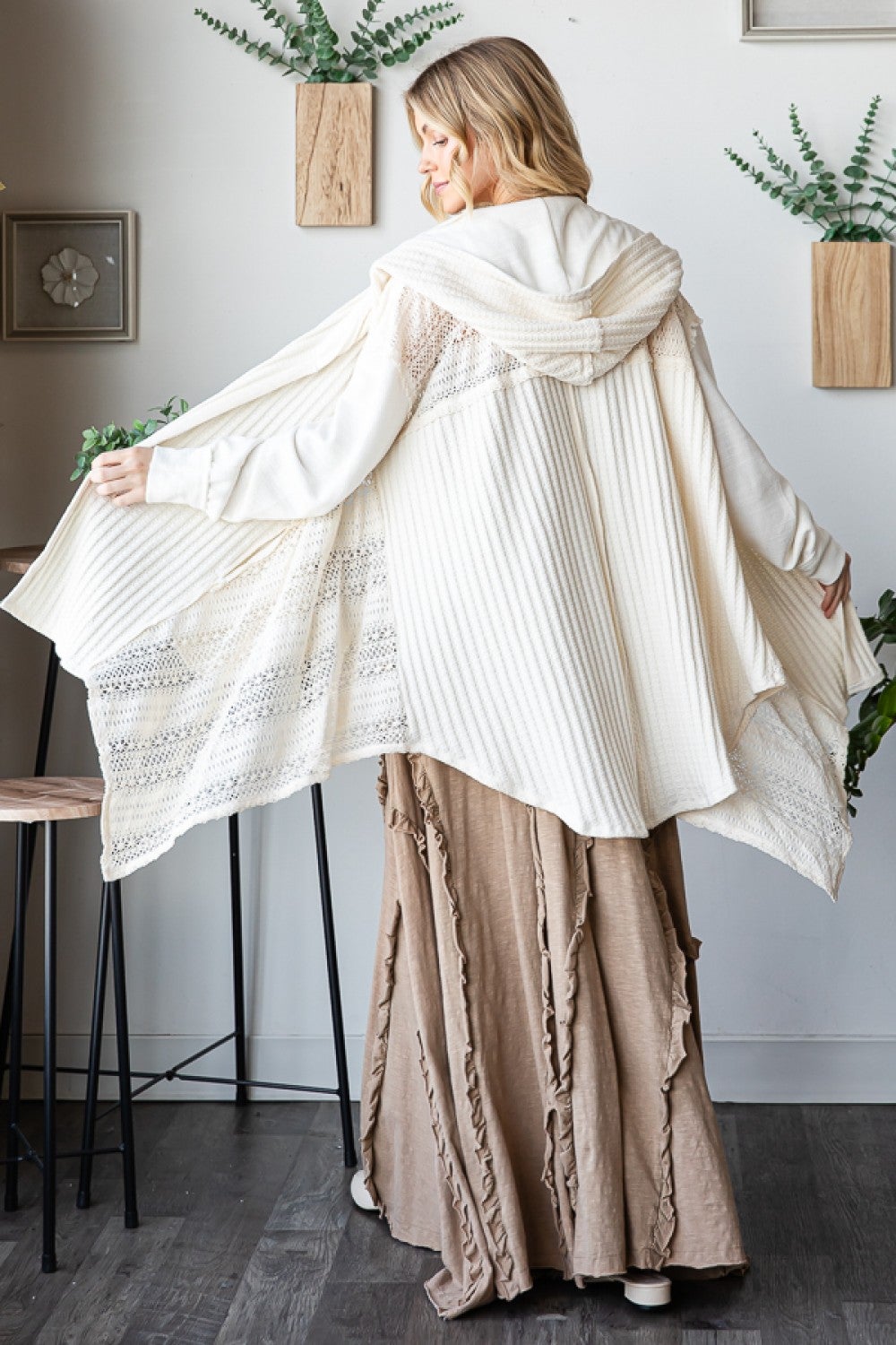 OLI & HALI- Lace Hoodie Open Jacket (Natural)