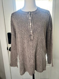 J. Her- Long Sleeve Mineral Wash Top (Charcoal)