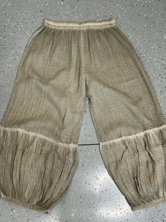 Paper Lace- Wide Leg Ruffled Pantaloon Pants (Natural)