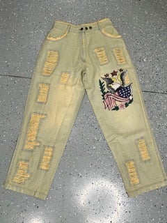 Paper Lace - Vintage Blue Jeans with US Flag