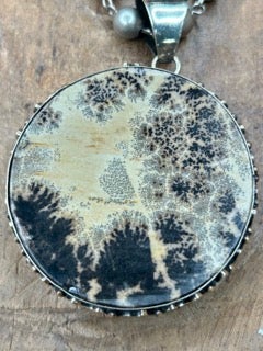 German Silver Dendritic Jasper Necklace B