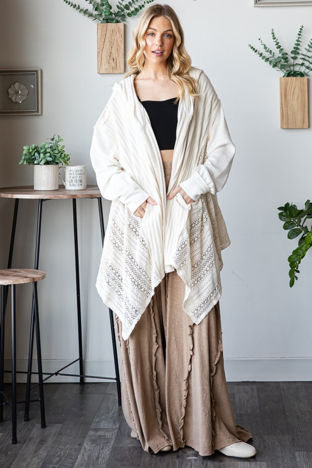 OLI & HALI- Lace Hoodie Open Jacket (Natural)