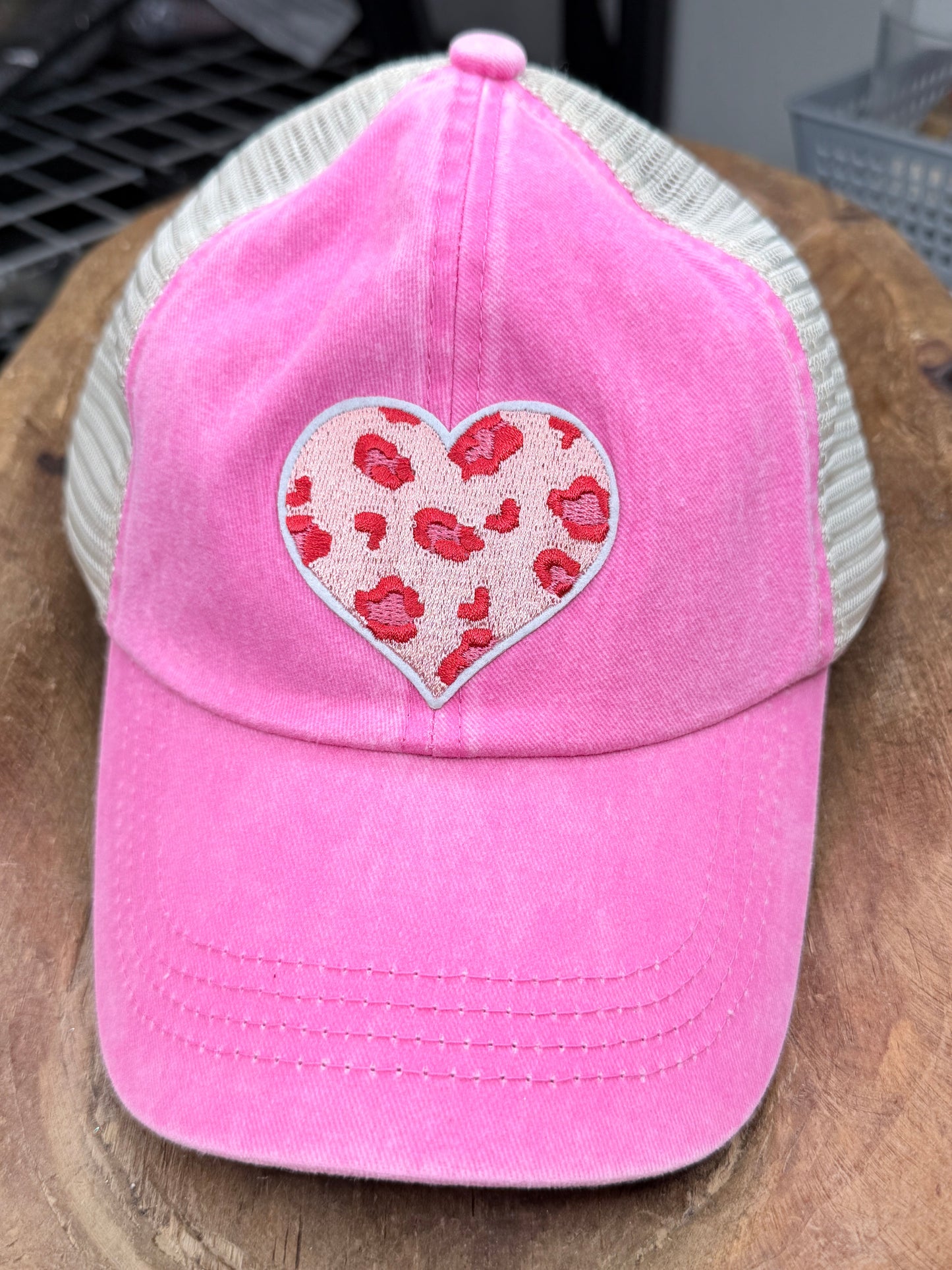 Red and Pink Leopard Heart Ball Cap - ERR ORIGINAL